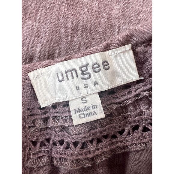 Umgee Women's Boho Floral Embroidered Long Sleeve Mini Dress Taupe Size S - Picture 6 of 12